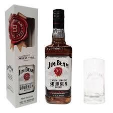 Whisky Jim Bean Con Vaso 750ml x 1u