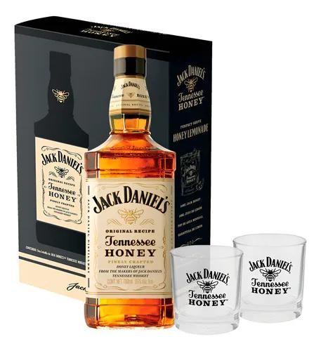 Estuche Jack Honey +2 Vasos 750ml x 1u