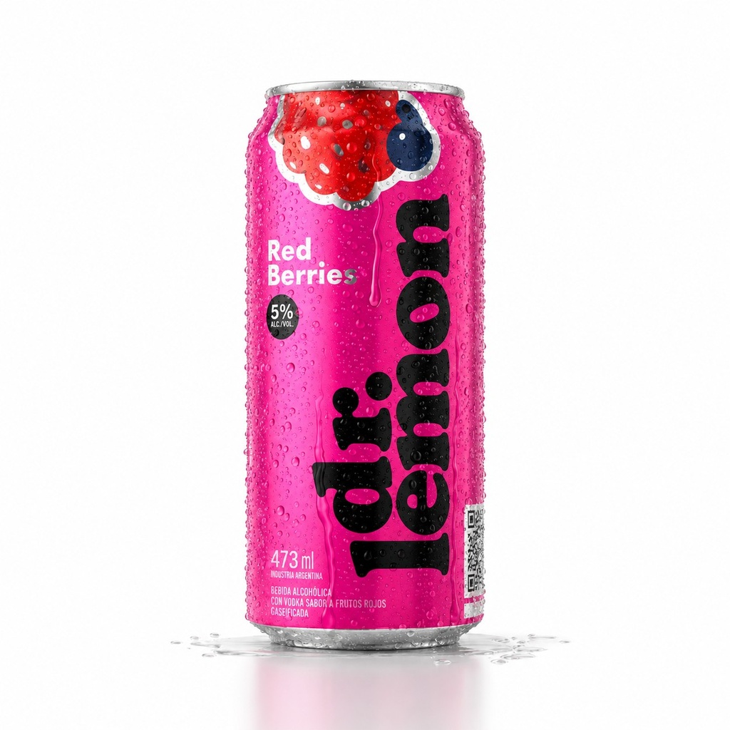 Dr Lemon Red Berries Lata 473ml x 24u
