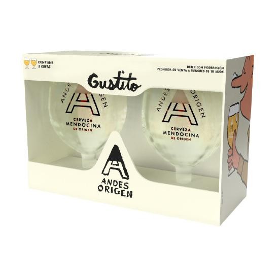 Merchandising Twopack Vasos Andes Origen  x 1u