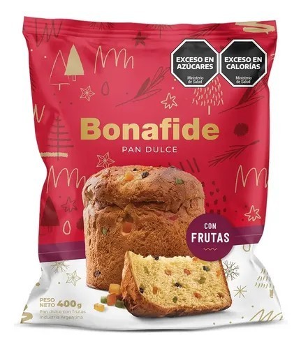 Pan Dulce Bonafide Sin fruta 400gr x 6u