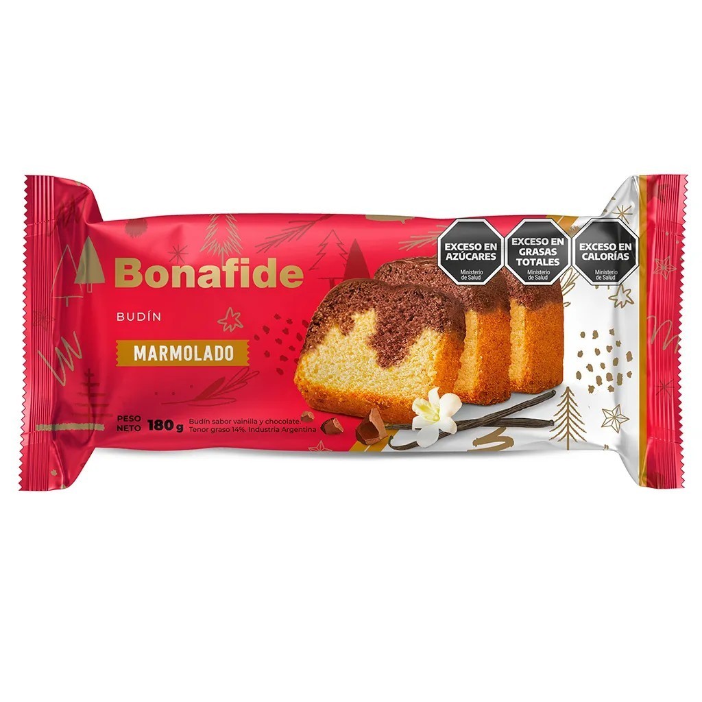 Budin Bonafide marmolado 180gr x 12u