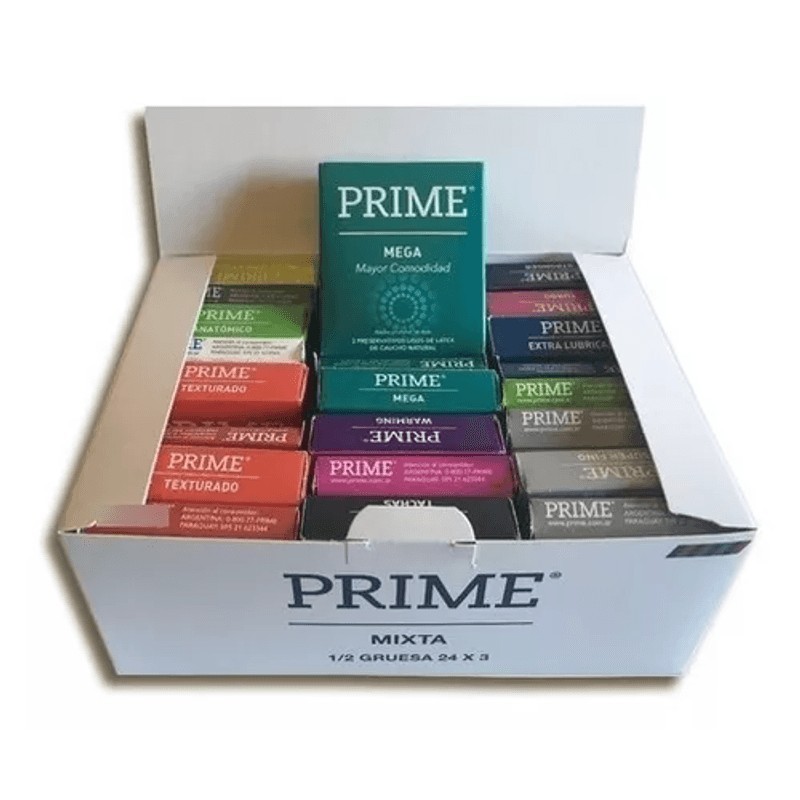Preservativos Prime Mixta CAJA COMPLETA x 24u