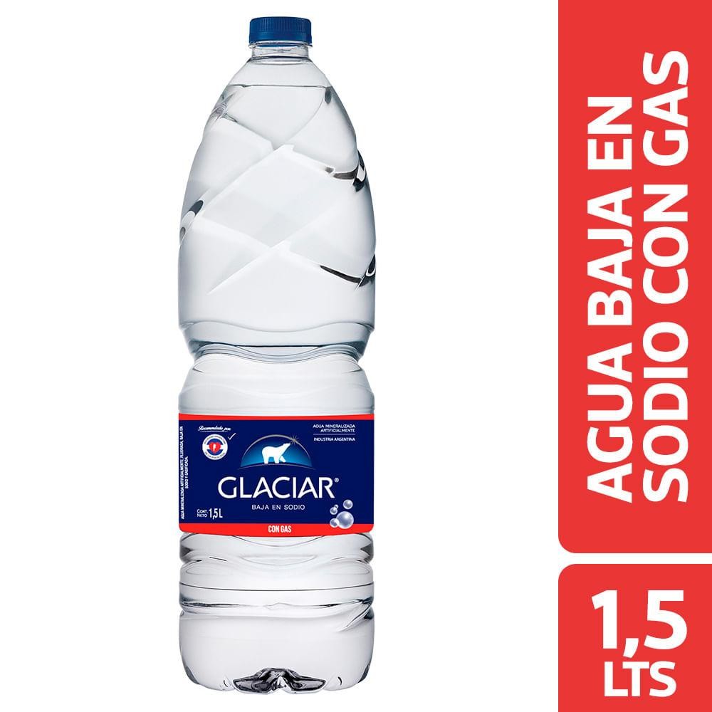 Agua Glaciar Con Gas 1,5l x 6u