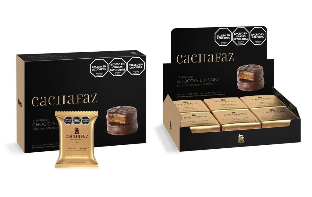 (No usar) Alfajor Cachafaz Mini Negro Nuevo Estuche x12u x 1u
