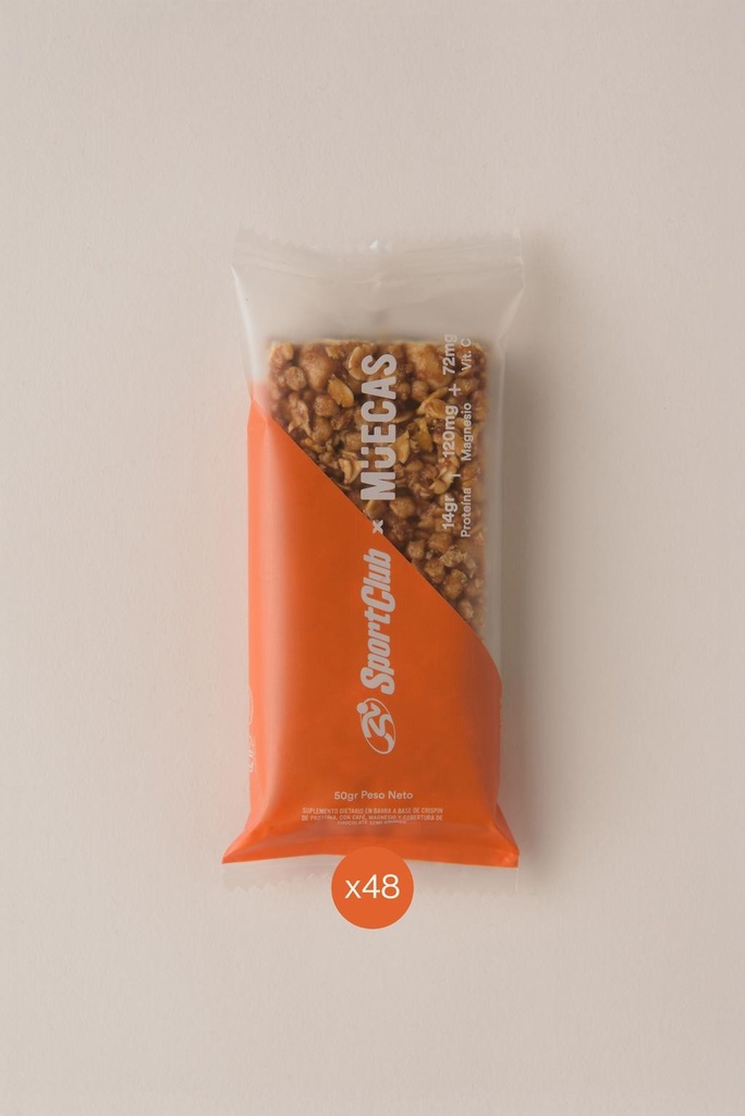 Barrita Sportclub Muecas Proteicas Naranja Display  x 1u