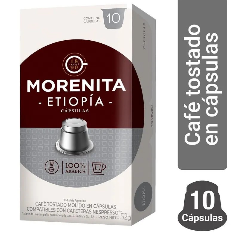 Capsulas De Cafe Morenita Etiopia Display X 10 Capsulas 5.2G  x 1u