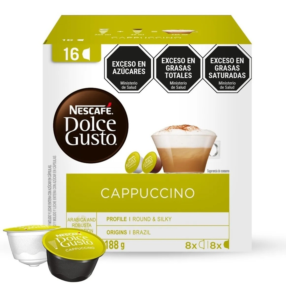 Capsulas La Virginia Cappuchino Tradicional Dolce Gusto Display 104gr x 1u
