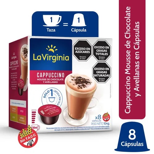 Capsulas La Virginia Capucchino Mousse Choco/Avellana Dolce Gusto Display 104gr x 1u