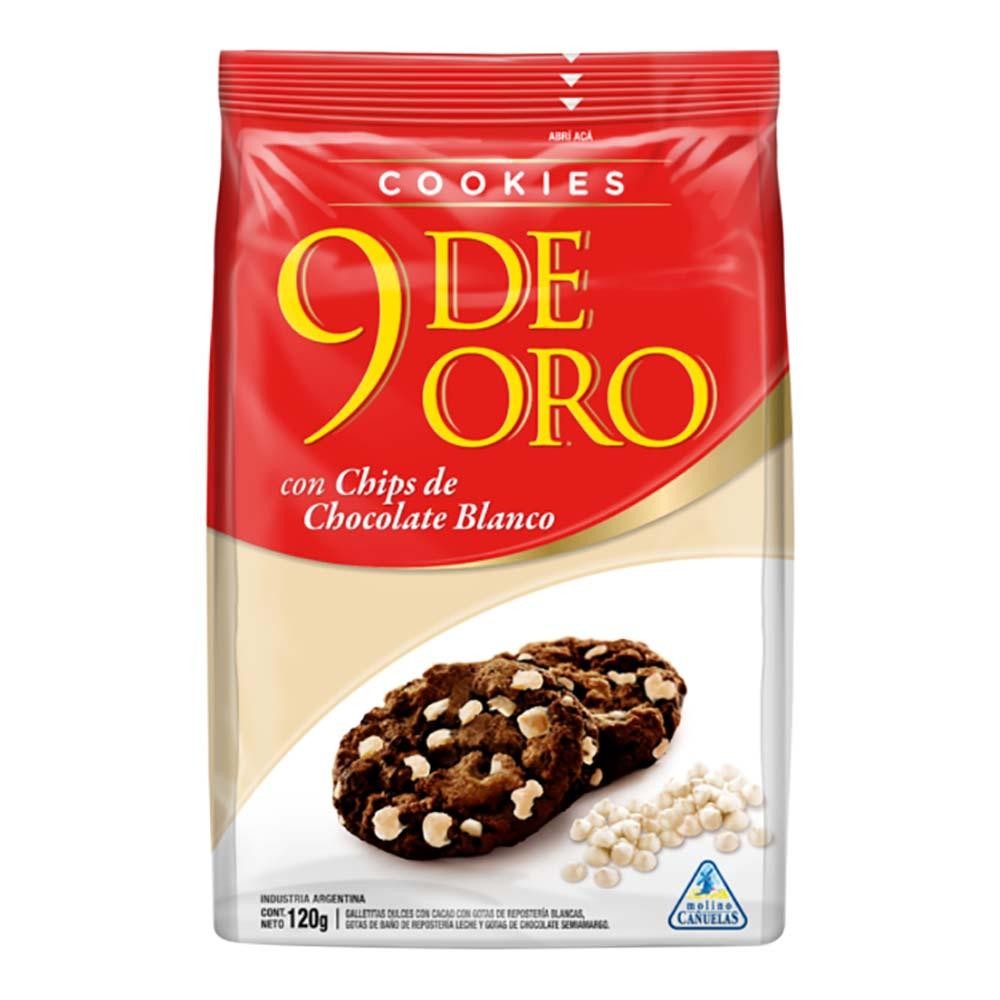 Galletas 9 De Oro Cookies Con Chips Blancos  x 16u