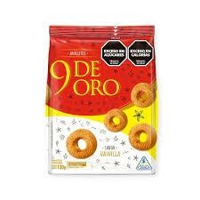 9 De Oro Galletitas Dulces Sabor Vainilla  x 16u