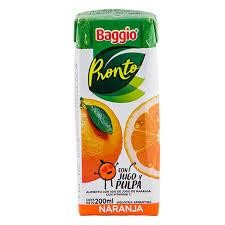 Jugo Baggio Naranja 200l x 18u