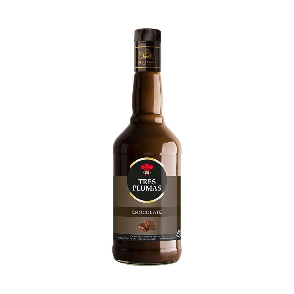 Licor Tres Plumas Chocolate 700ml x 6u