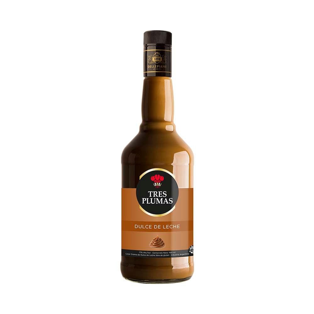 Licor Tres Plumas Dulce De Leche 700ml x 6u