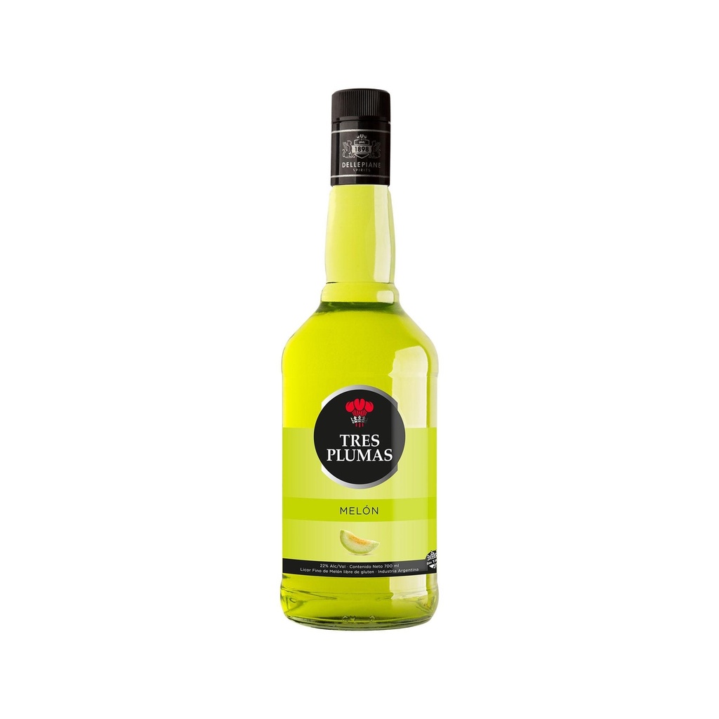 Licor Tres Plumas Melon 700ml x 6u
