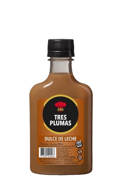 Licor Tres Plumas Dulce de leche Petaca 200ml x 12u
