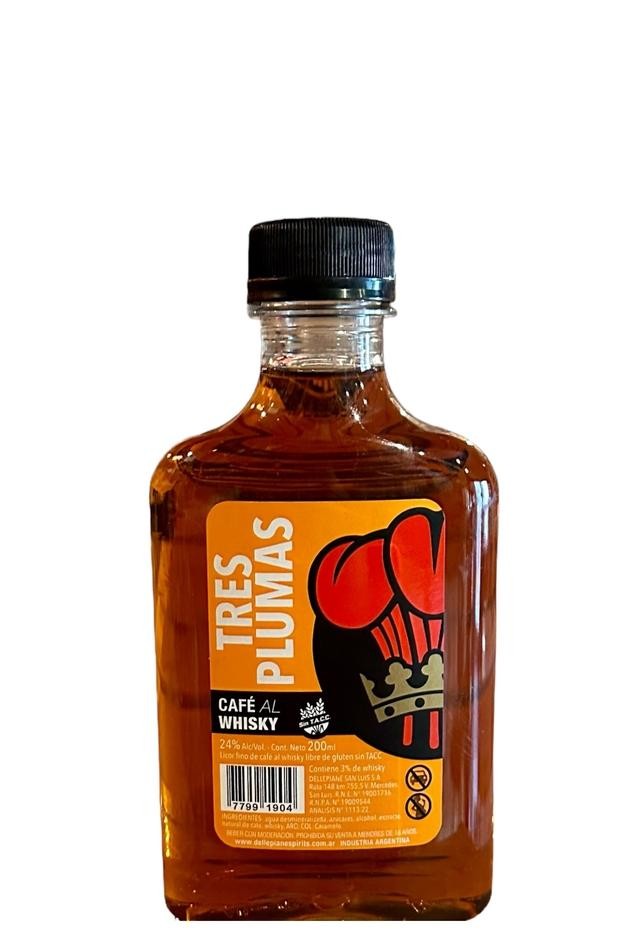 Licor Tres Plumas Cafe al Whisky Petaca 200ml x 12u