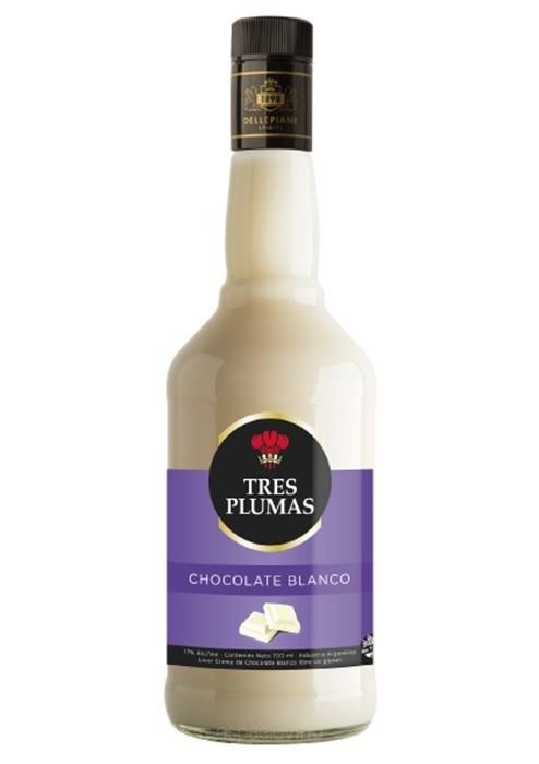Licor Tres Plumas Chocolate Blanco 750 750ml x 6u