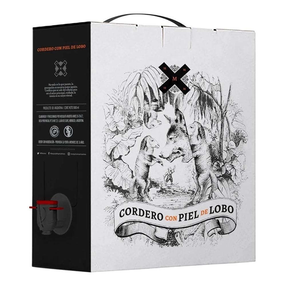 Vino Cordero Con Piel De Lobo Estuche Caja BAG IN BOX 3L 3l x 4u