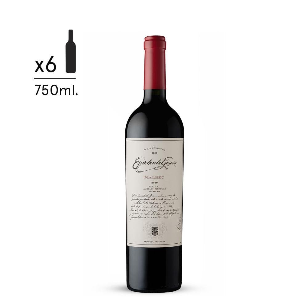 Vino Escorihuela Gascon Malbec 750ml x 6u