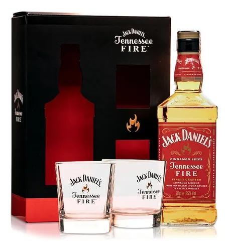 Estuche Jack Fire +2 Vasos 750ml x 1u