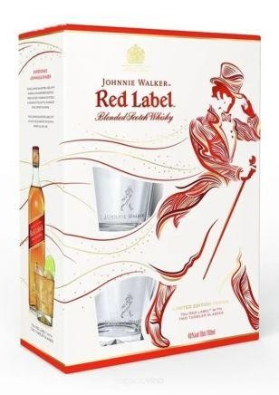 Whisky Jw Red Label + 2 Vasos x 1u