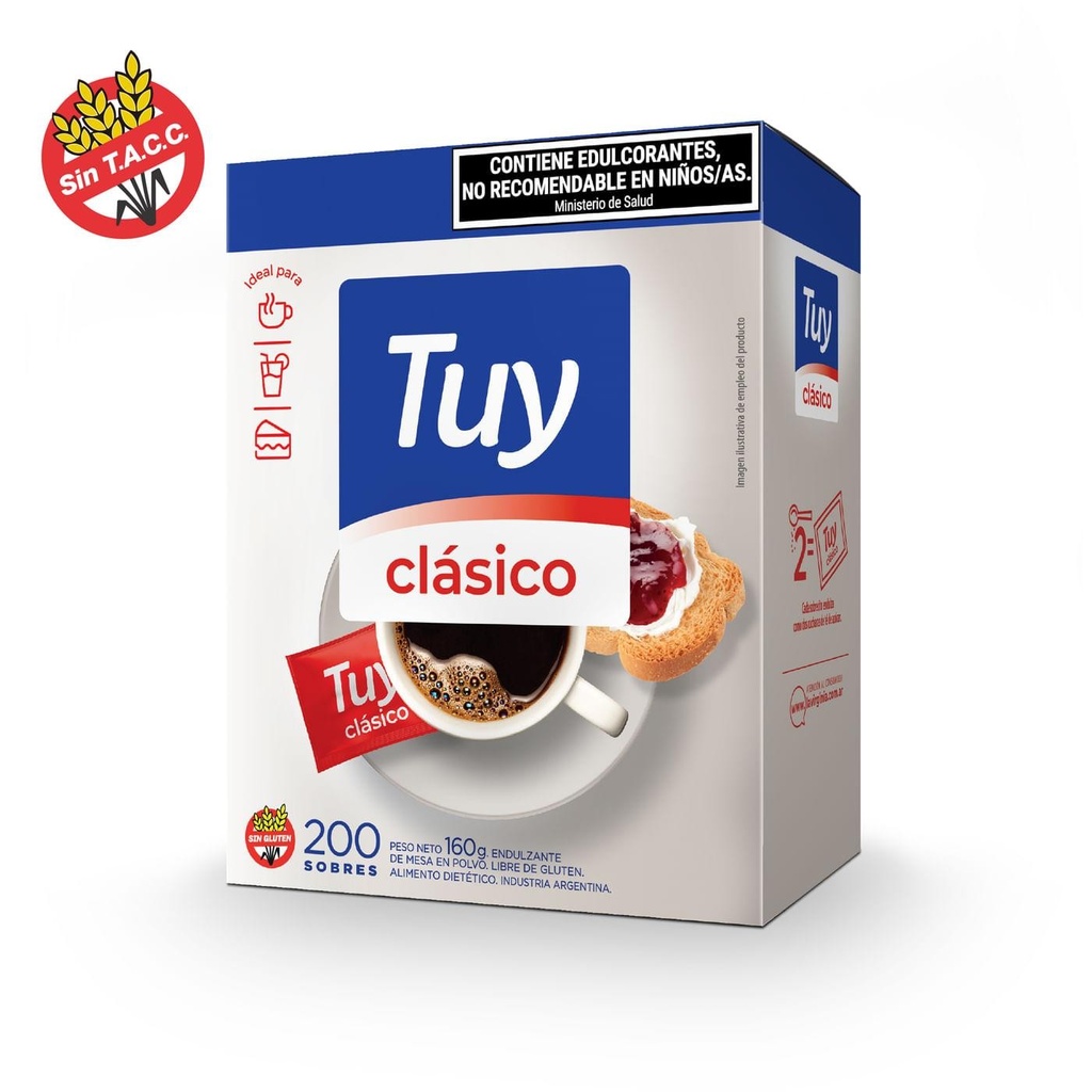 Edulcorante Tuy Clasico Polvo Display 200Sobres  x 6u