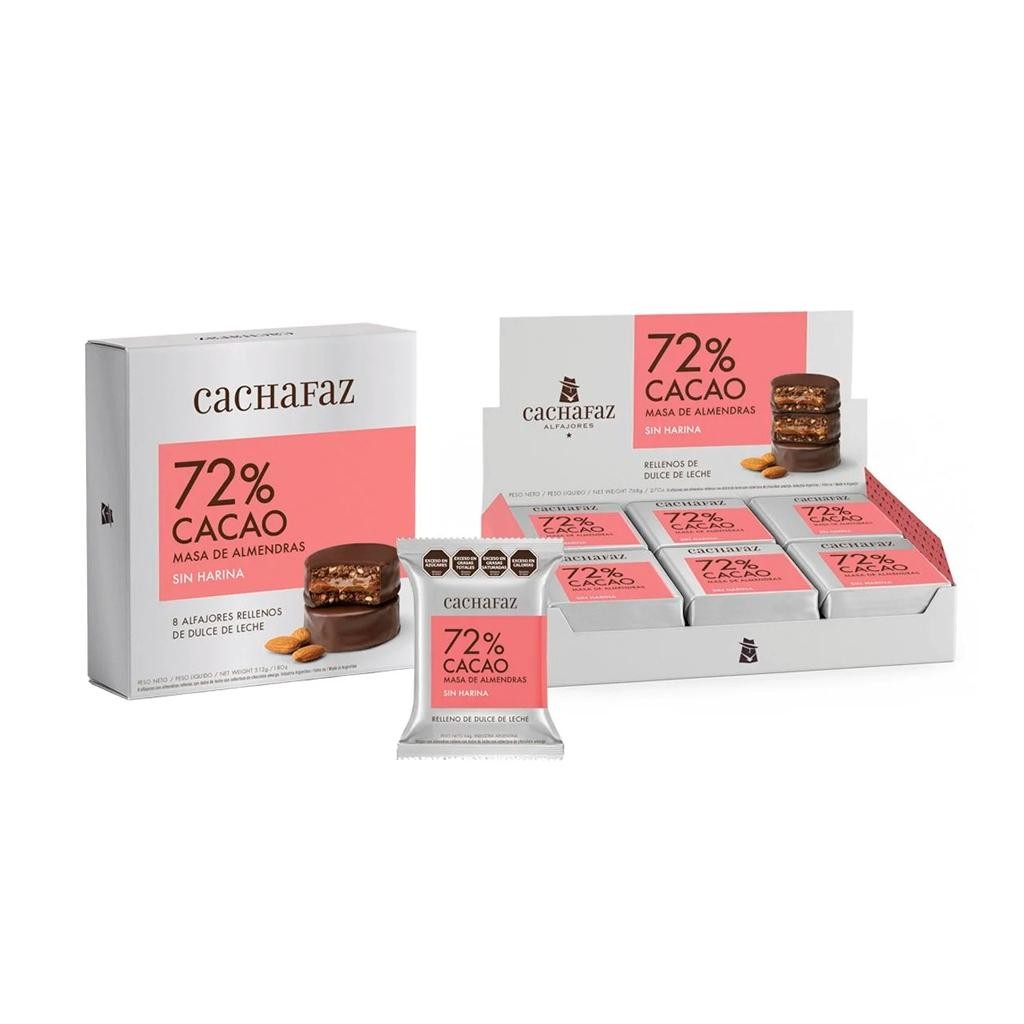 Alfajor Cachafaz Chocolate 72% x8  x 1u
