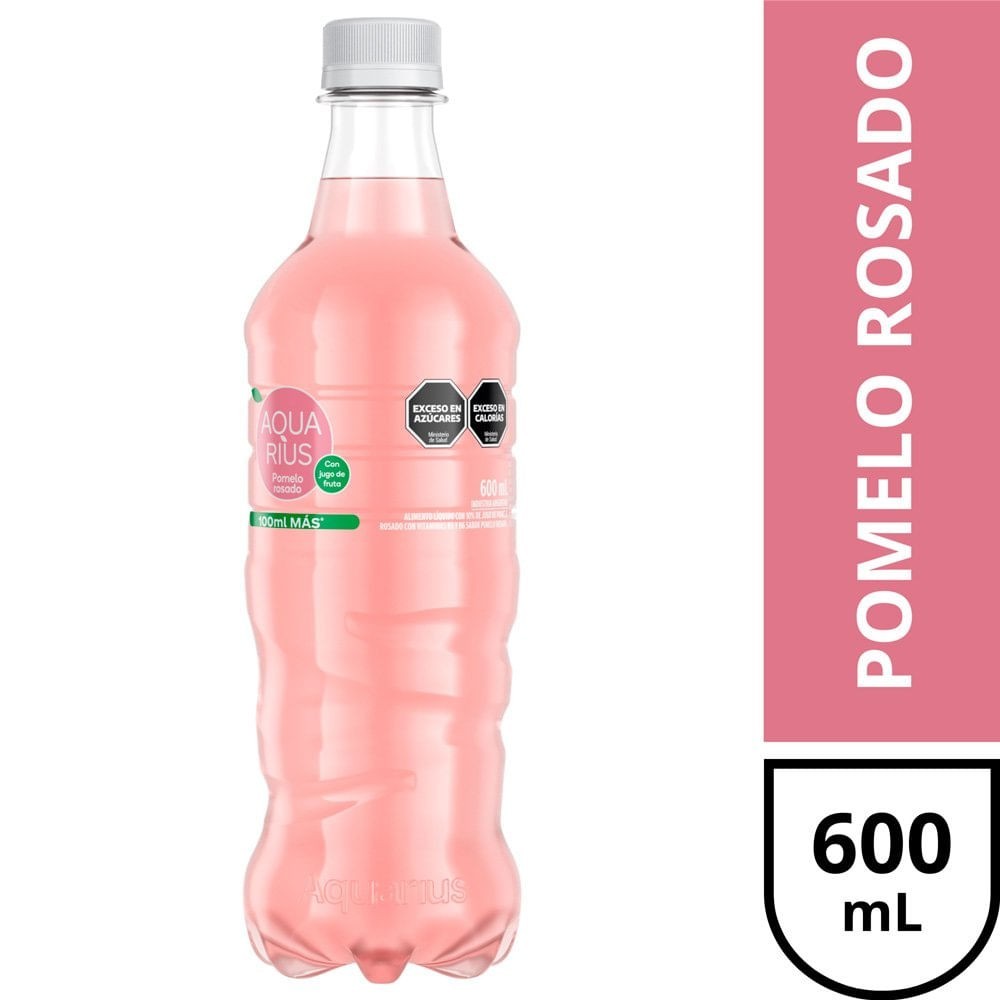 Aquarius Pomelo Rosado 600ml Sin Gas 600ml x 6u