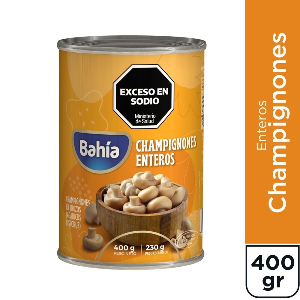 Champiñones Enteros Bahia  400gr x 24u