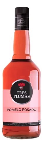 Licor Tres Plumas Pomelo Rosado 750ml x 6u