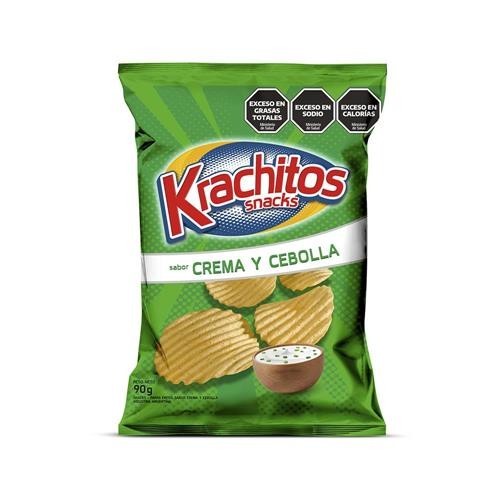Papas Fritas Sabor Crema y Cebolla Krachitos 90gr x 16u
