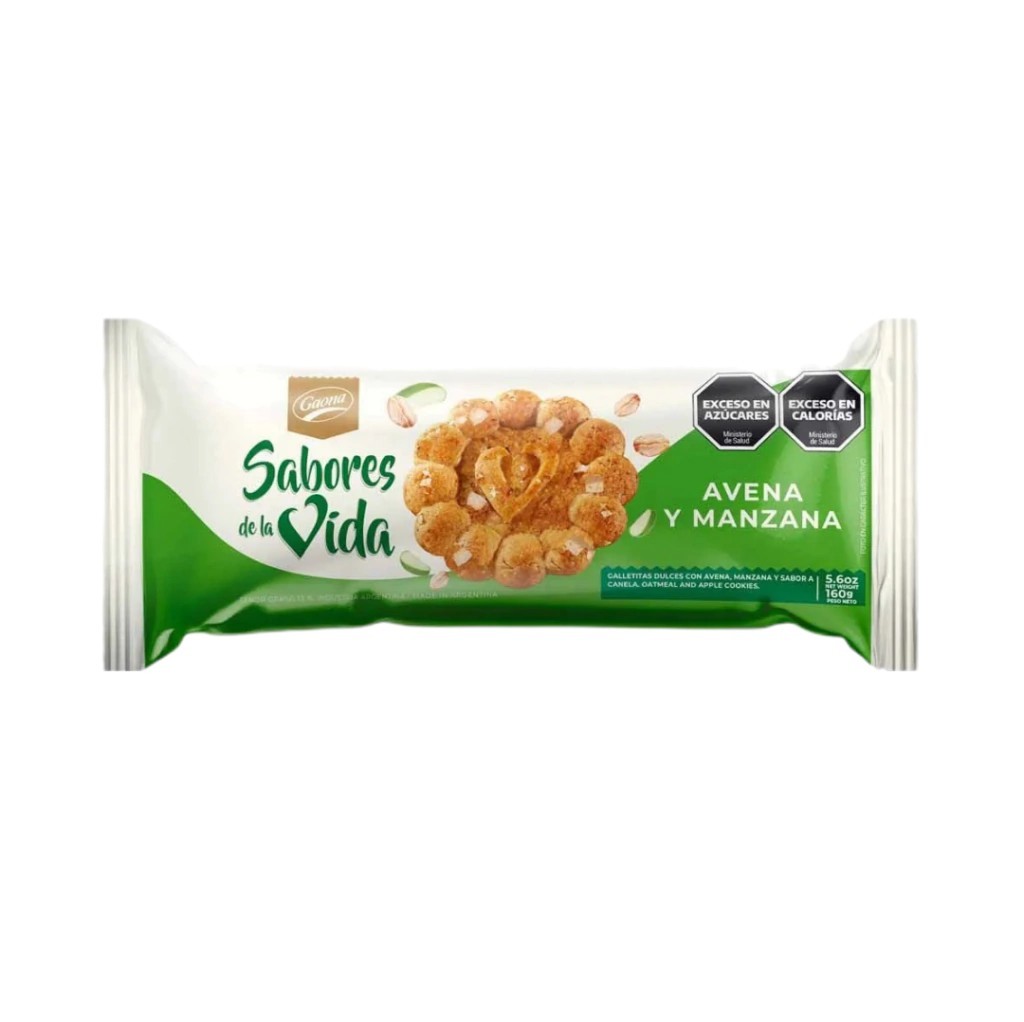 Sabores De La Vida Avena Y Manzana Gaona 160gr x 35u
