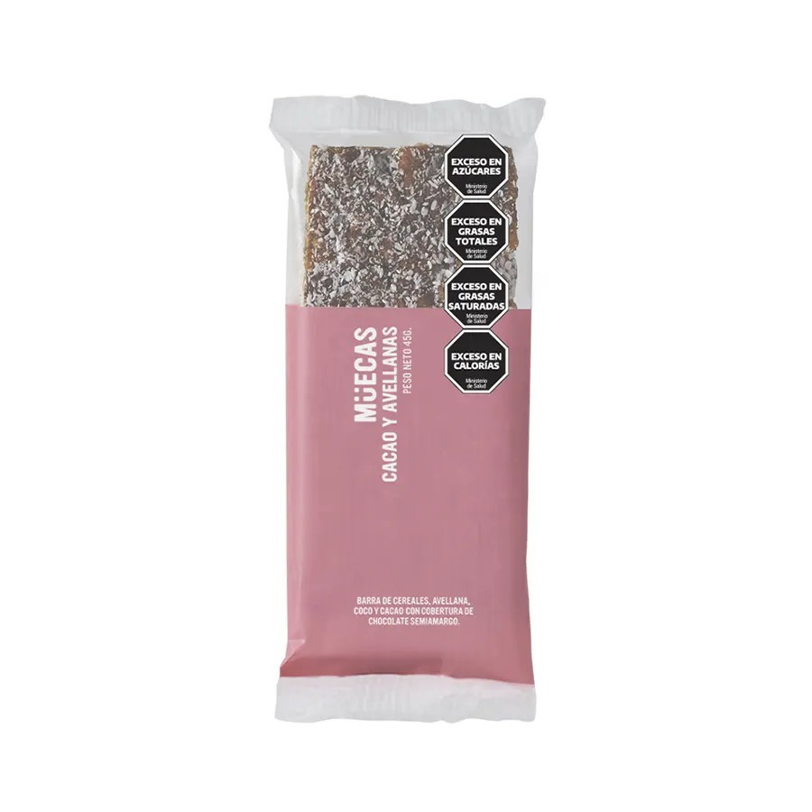 Barrita Muecas Cacao Y Avellanas Display 45gr x 16u