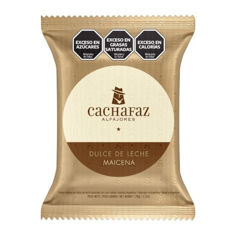 Alfajor Cachafaz Chocolate Maicena 60gr x 12u