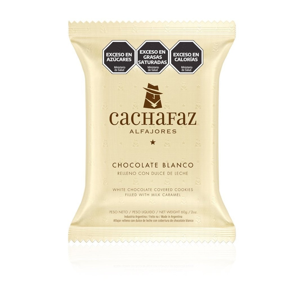 Alfajor Cachafaz Para Regalo Blanco 60gr x 6u