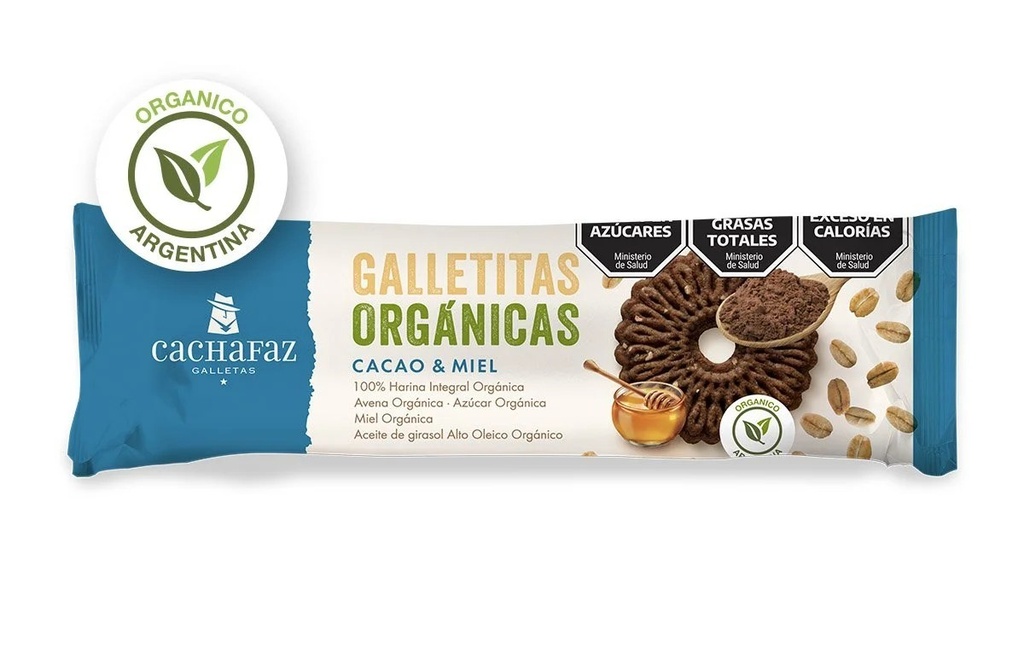 Galletitas Cachafaz Organicas Cacao Y Miel 225gr x 21u
