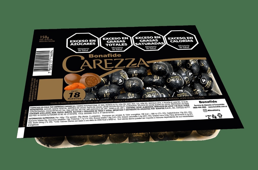 Bandeja Huevo Carezza Bonafide 150gr x 10u