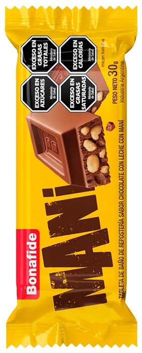 Tableta Bonafide Leche y Maní Br 30gr x 20u