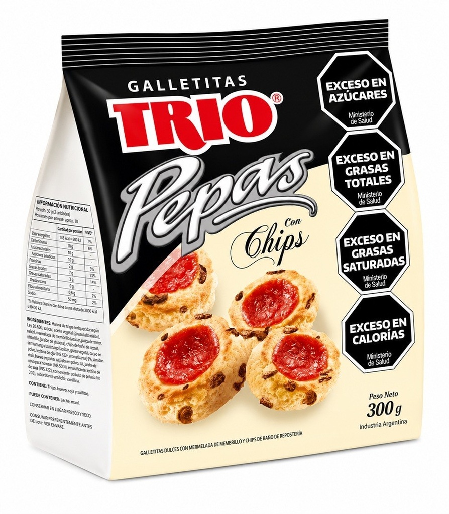 Pepas Con Chips Familiar Trio 300gr x 12u