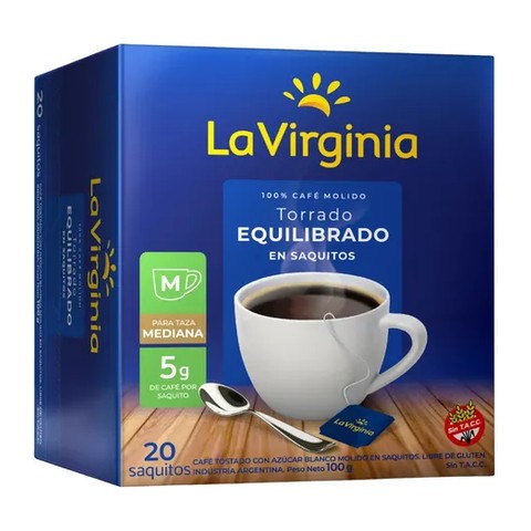Cafe Saquitos LV Torrado Equilibrado x 20 Saquitos 5gr x 10u