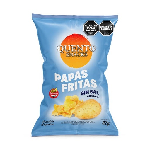 [228106] Papas Clasicas SIN SAL Quento 92gr x 18u