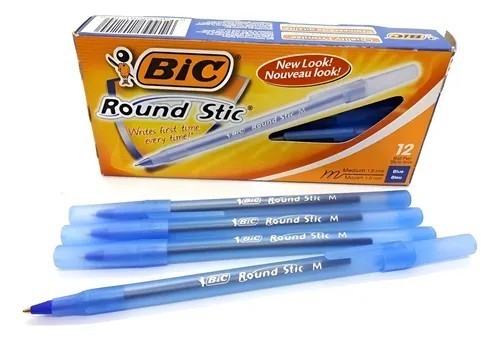 [403014] Lapicera Bic Round Stic Azul x 12u