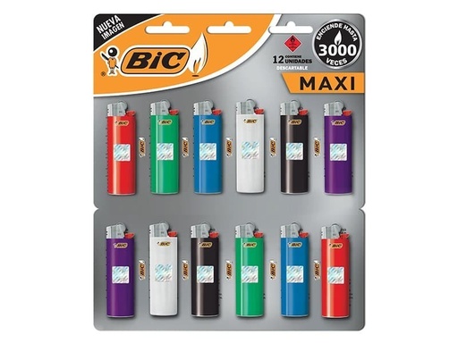 [501006] Encendedor Bic Maxi j6 colores x 12u
