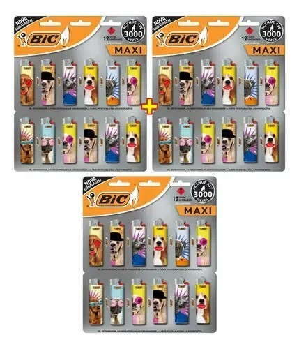 [501007] Encendedor Bic Maxi j6 card argentina x 12u
