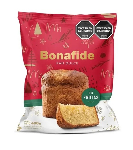 [222013] Pan Dulce Bonafide Sin fruta 400gr x 6u