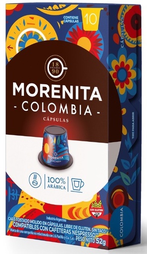 [208041] Capsulas De Cafe Morenita Colombia Display X10 Capsulas 5.2G Nespresso  x 1u