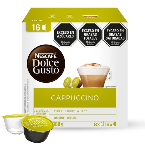[208055] Capsulas La Virginia Cappuchino Tradicional Dolce Gusto Display 104gr x 1u