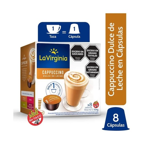 [208058] Capsulas La Virginia Capucchino Dulce De Leche Dolce Gusto Display 104gr x 1u