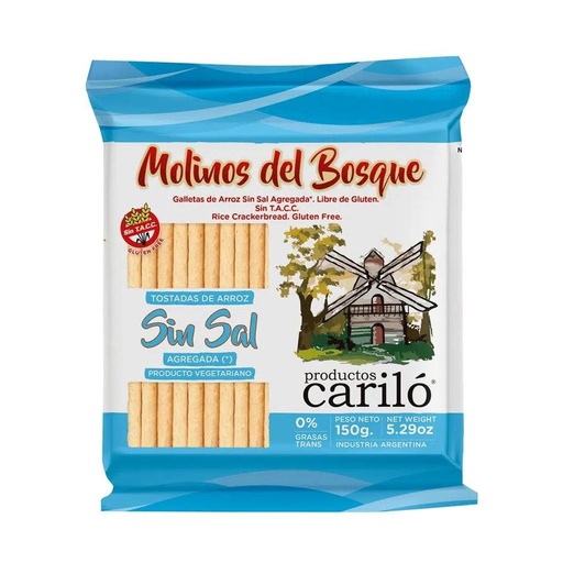 [217045] Galleta De Arroz Molinos Del Bosque Sin Sal 150gr x 18u